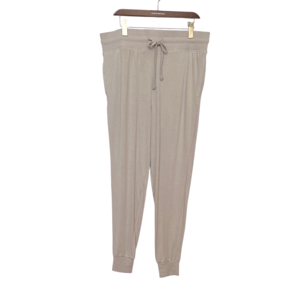 Crivit Light Tan Knit Jogger Lounge Pant lightweight Women Sz L (12-14) NEW
